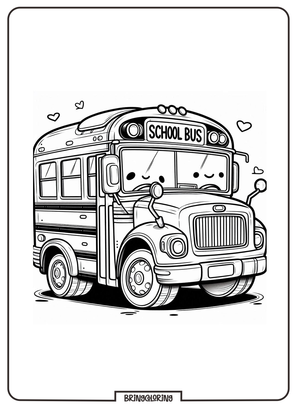 school bus coloring online page for kids