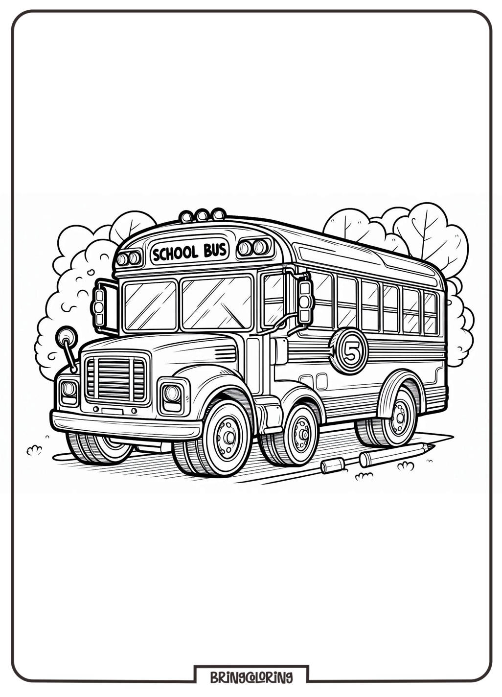 school bus coloring online pages for kids