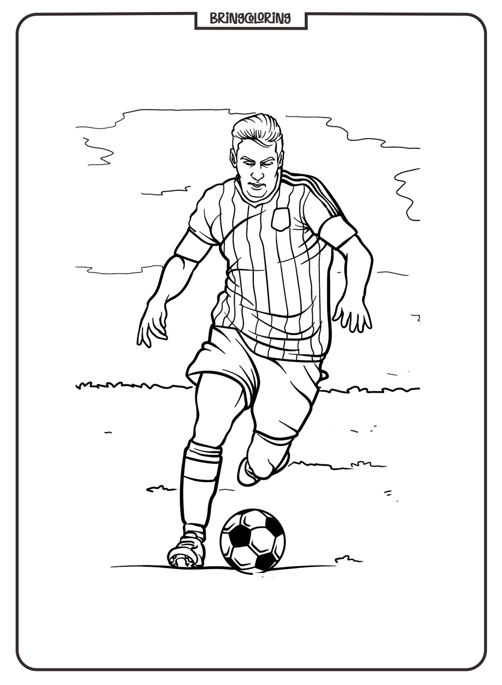 soccer ball coloring online page for kids