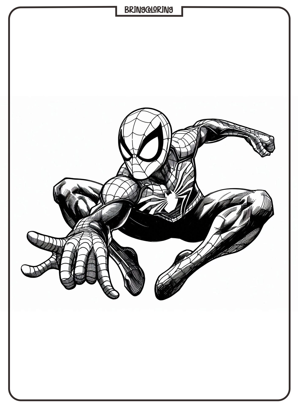 The Spiderman Coloring Pages for Kids 1 spiderman coloring online page