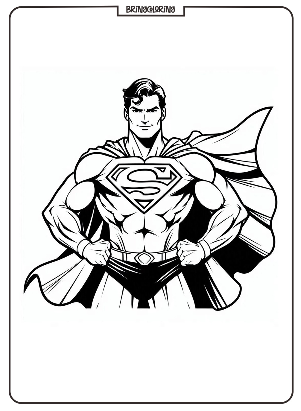 Fly High with Superman Coloring Fun! 1 superman coloring online page for kids