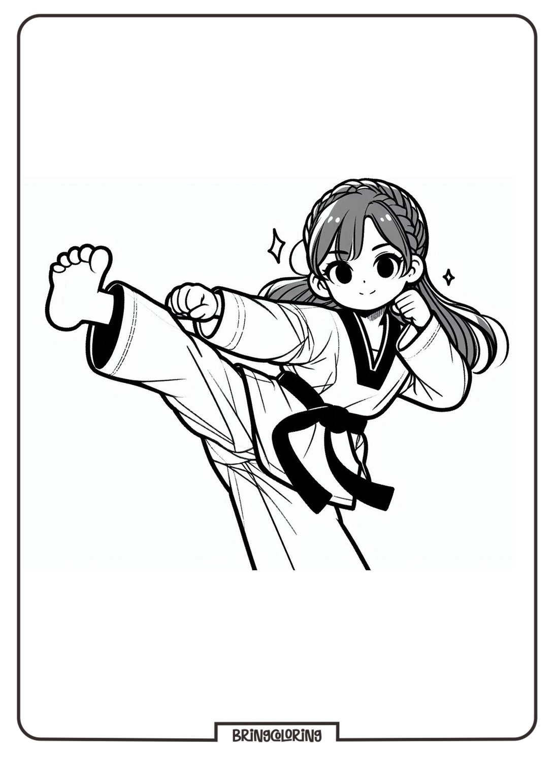 taekwondo coloring online page for kid