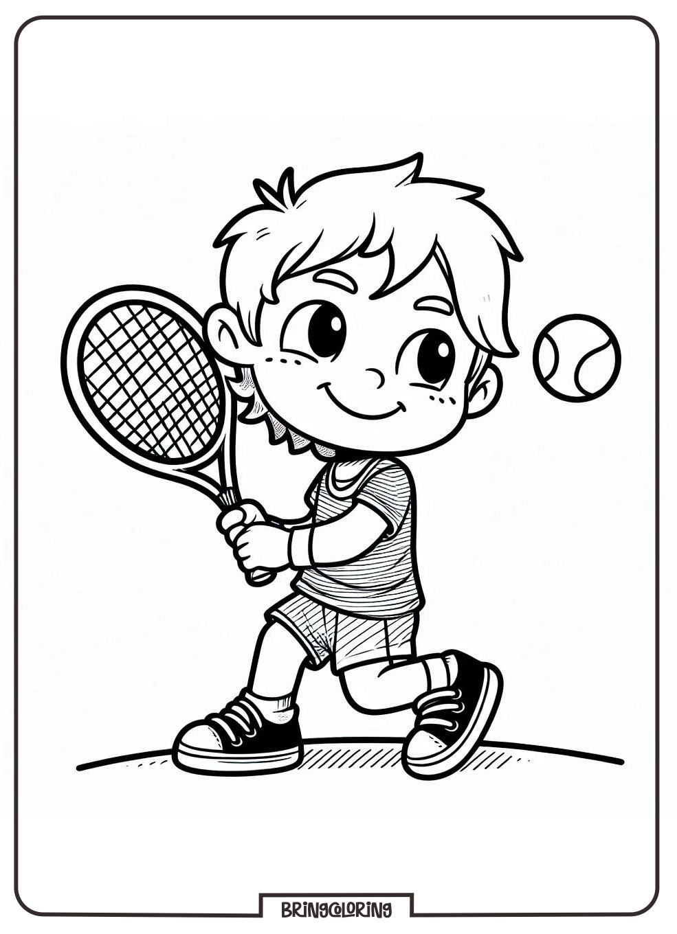 Tennis Coloring Pages for Kids 1 tennis coloring online page for kid