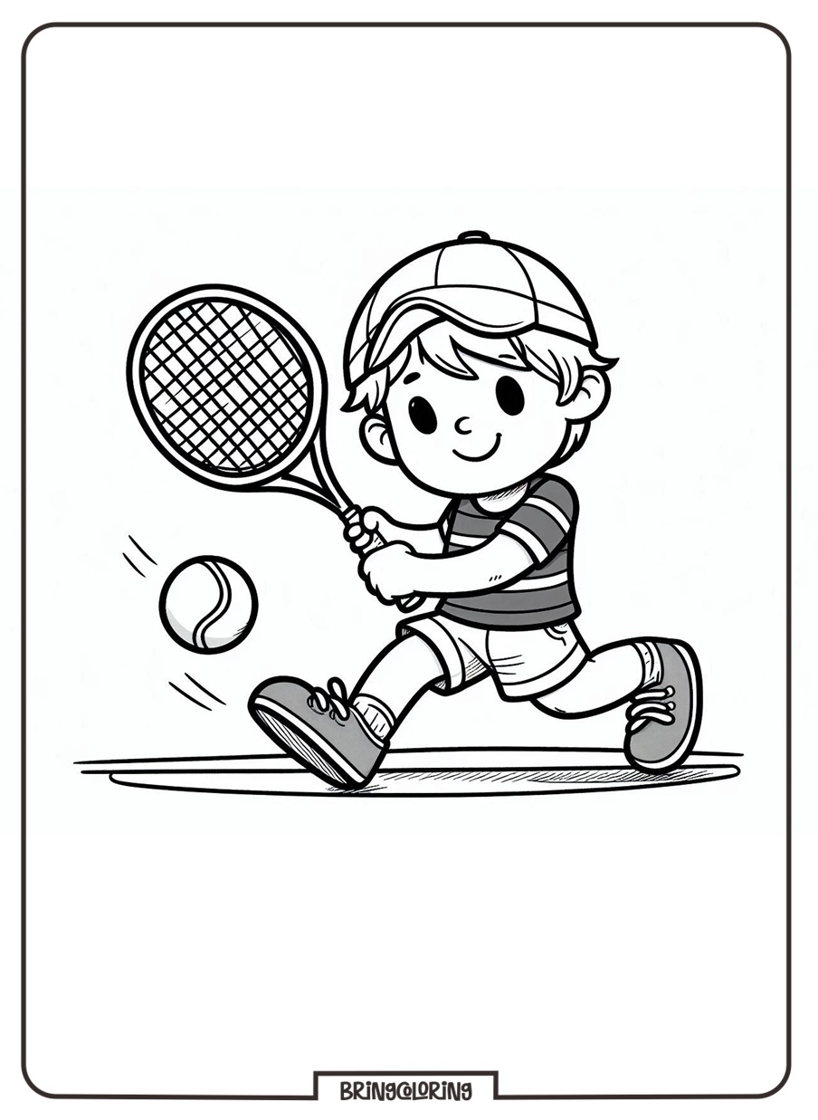 Tennis Coloring Pages for Kids 2 tennis coloring online page for kids