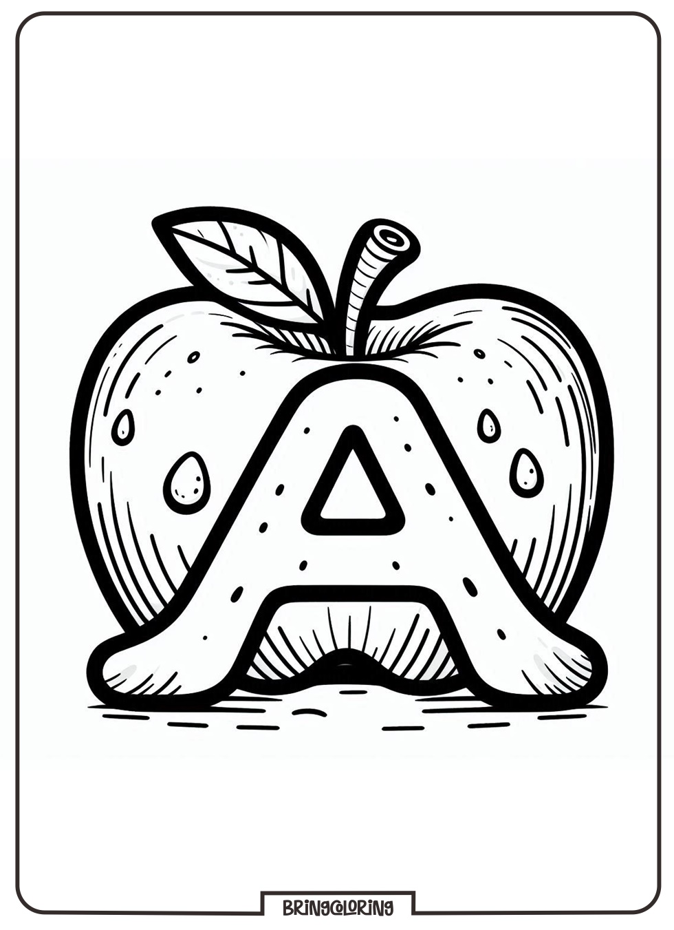 Alphabet Letter A with Apple Coloring Pages 2 Alphabet Letter A with Apple Coloring Page Online for Kids