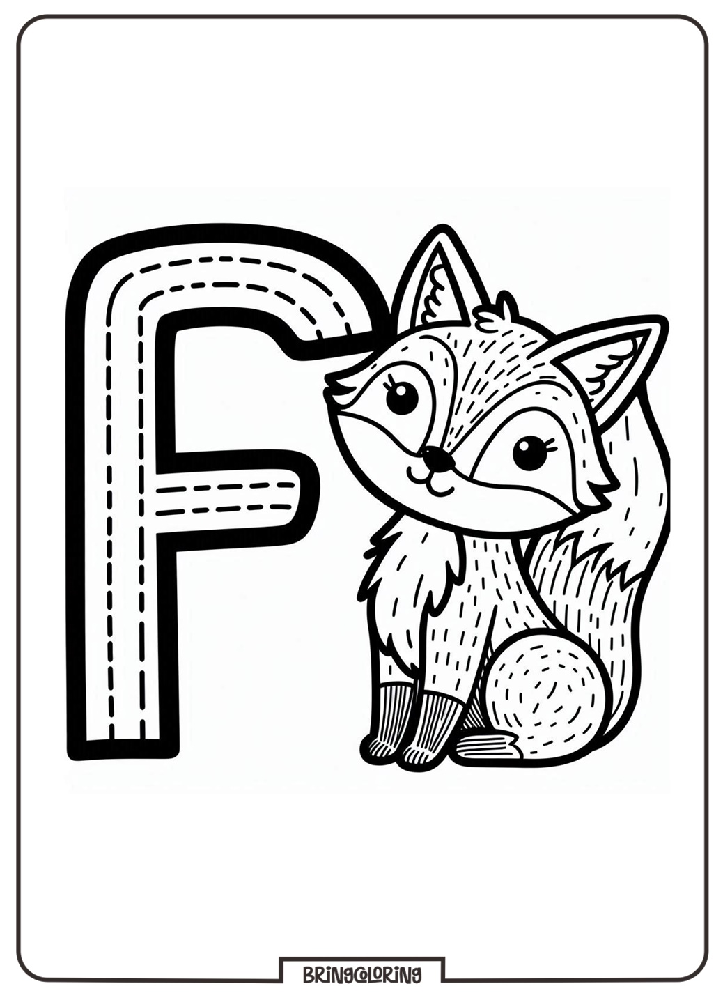 Alphabet Letter F with Fox Coloring Pages 1 Alphabet Letter F with Fox Coloring Pages bringcoloring.com