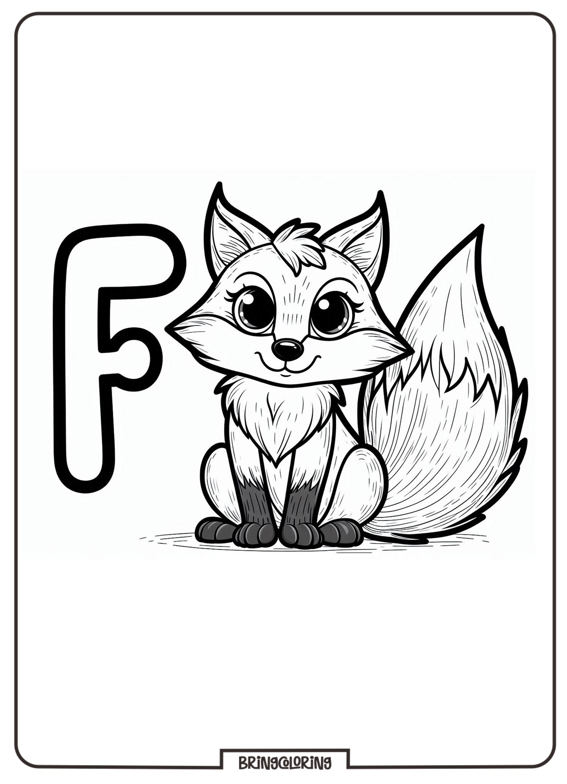 Alphabet Letter F with Fox Coloring Pages 2 Alphabet Letter F with Fox Coloring Pages coloringpict.com