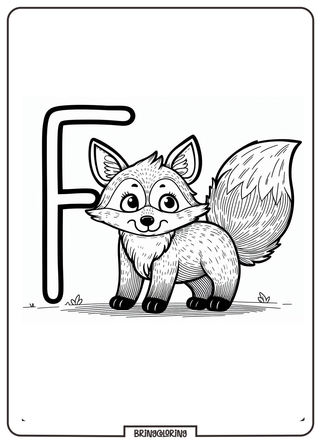 Alphabet Letter F with Fox Coloring Pages 3 Alphabet Letter F with Fox Coloring Pages for Kids