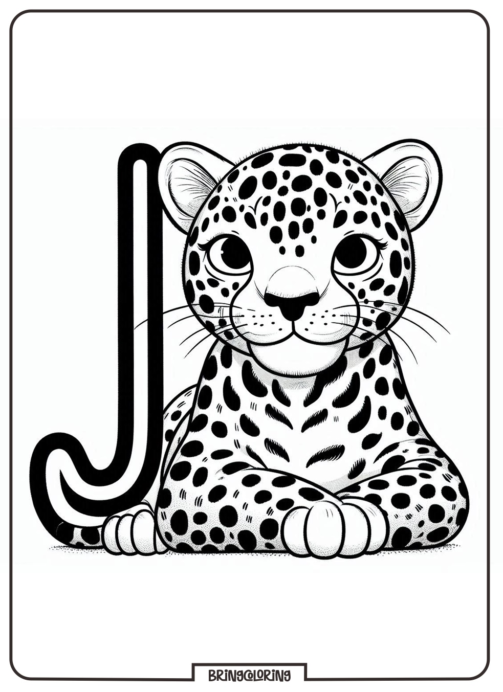 Alphabet Letter J with Jaguar Coloring Pages 2 Alphabet Letter J with Jaguar Coloring Pages
