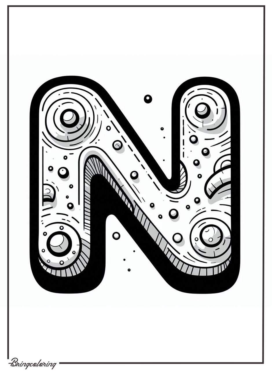 Alphabet Letter N Coloring Pages for Kids 1 Alphabet Letter N Coloring Page for Kids