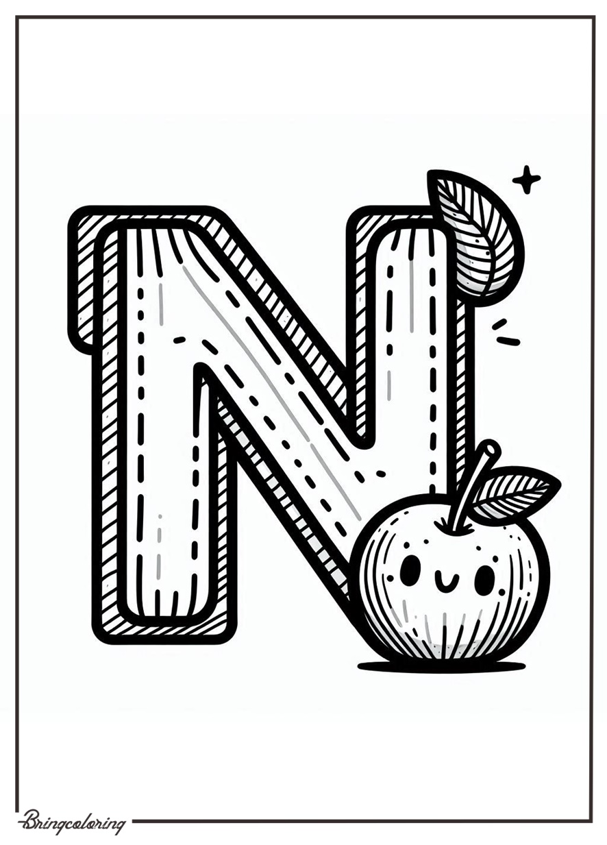 Alphabet Letter N Coloring Pages for Kids 3 Alphabet Letter N Coloring Pages