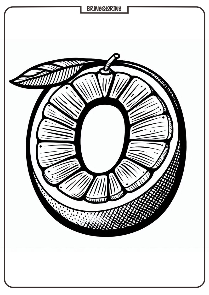 Alphabet Letter O with Oranges Coloring Pages 3 Alphabet Letter O with Oranges Coloring Pages for Kids - bringcoloring.com