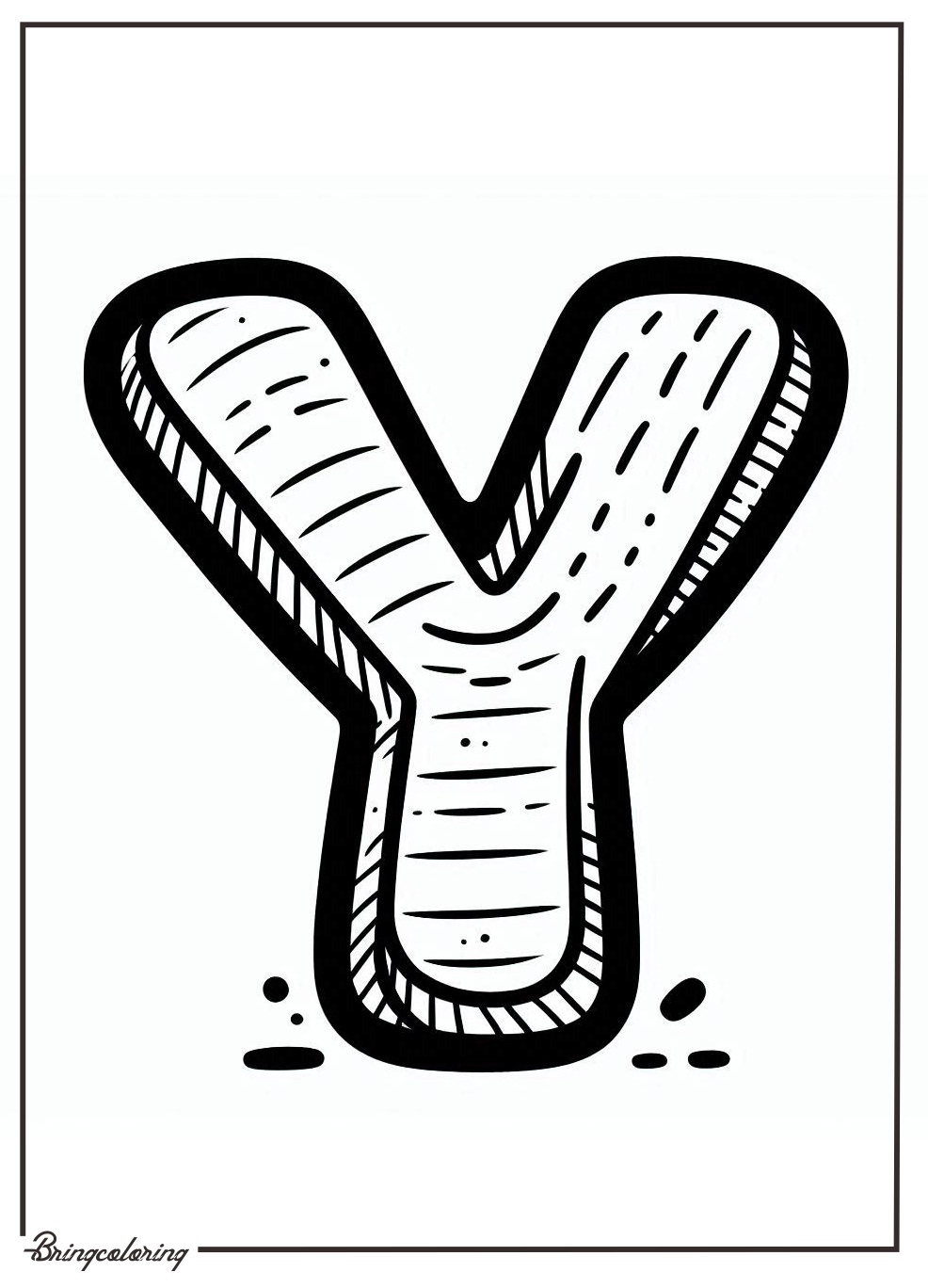 Alphabet letter Y Coloring Pages for Kids 1 Alphabet Letter Y Coloring Online Page for Kids - bringcoloring.com