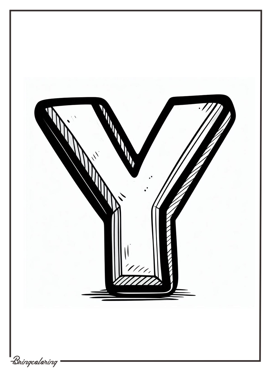 Alphabet letter Y Coloring Pages for Kids 3 Alphabet Letter Y Coloring Online Pages for Kids - bringcoloring.com