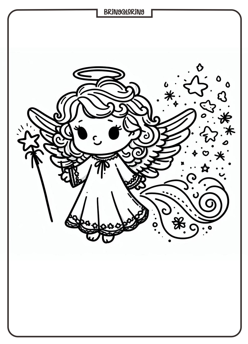 Angel Coloring Pages for Kids 3 Angel Coloring Pages Online for kids