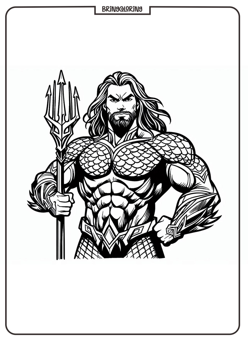 Get Ready to Dive Under the Sea with Aquaman Coloring Pages 3 Aquaman Coloring Online Pages