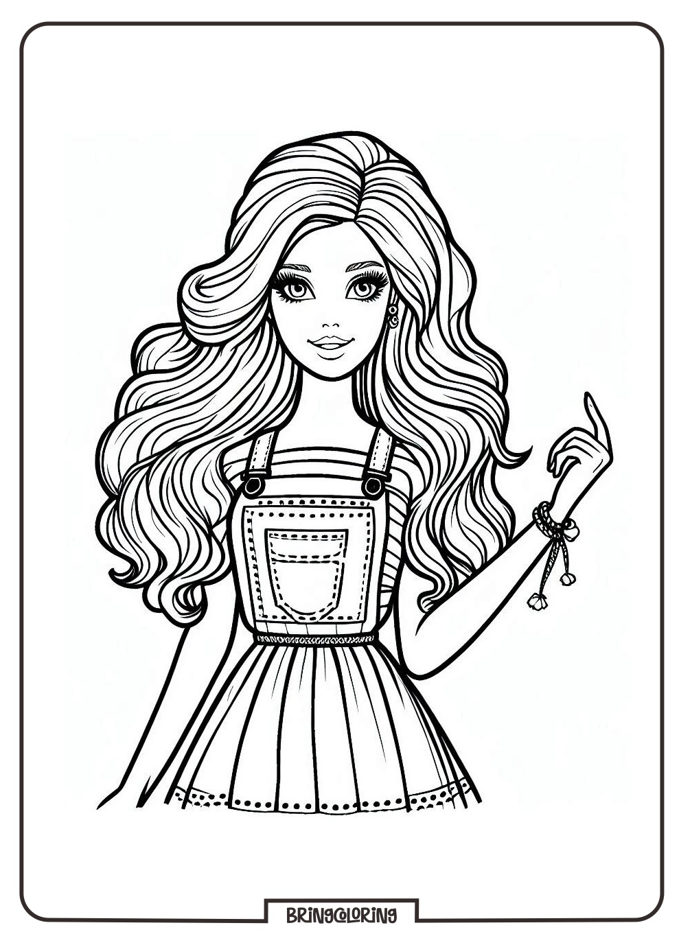 Barbie Coloring Pages for Kids 2 Barbie Coloring Page for Kids bringcoloring.com