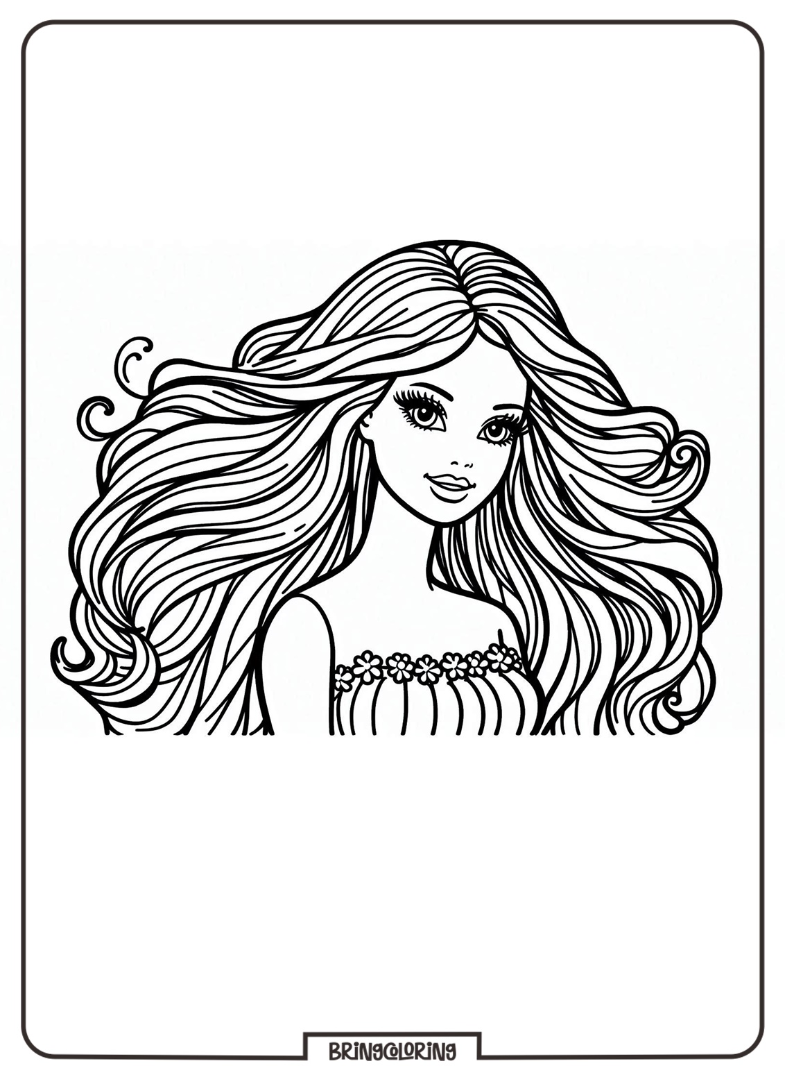 Barbie Coloring Pages for Kids 4 Barbie Coloring Pages bringcoloring.com