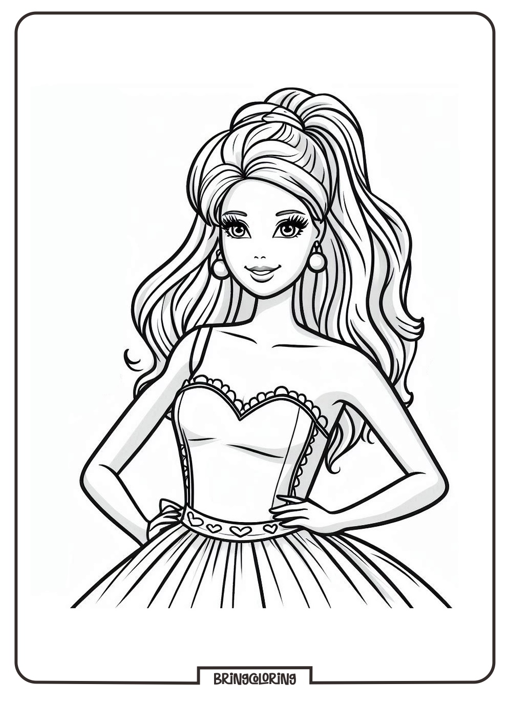 Barbie Coloring Pages for Kids 5 Barbie Coloring Pages for Kid bringcoloring.com