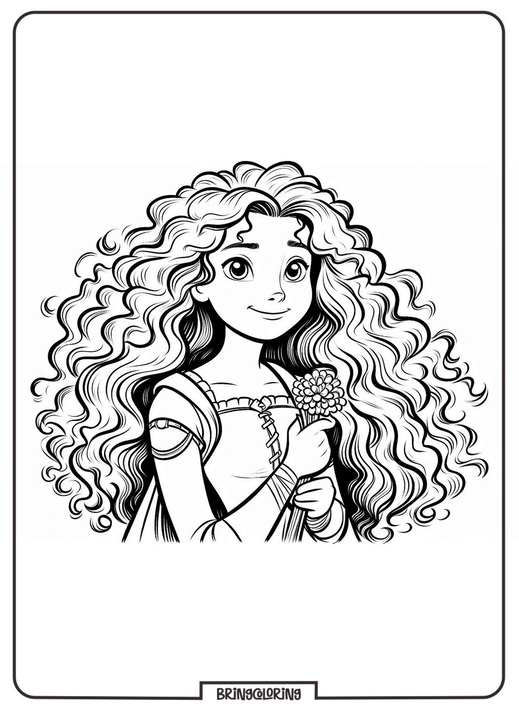 Have Fun Coloring the Fearless Princess Merida! 3 Brave Merida Coloring Online Pages bringcoloring.com