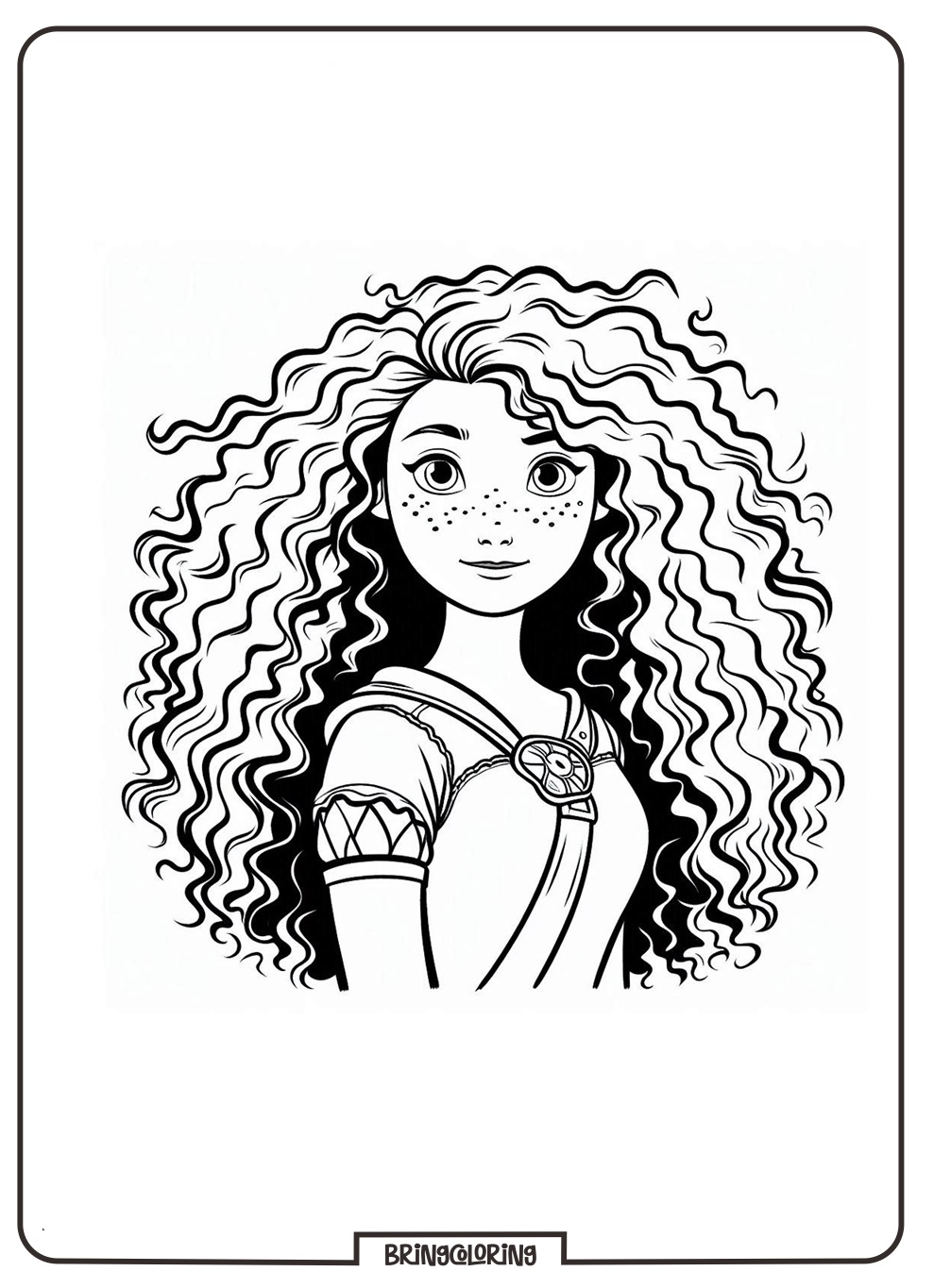 Have Fun Coloring the Fearless Princess Merida! 4 Brave Merida Coloring Online Pages for Kids bringcoloring.com