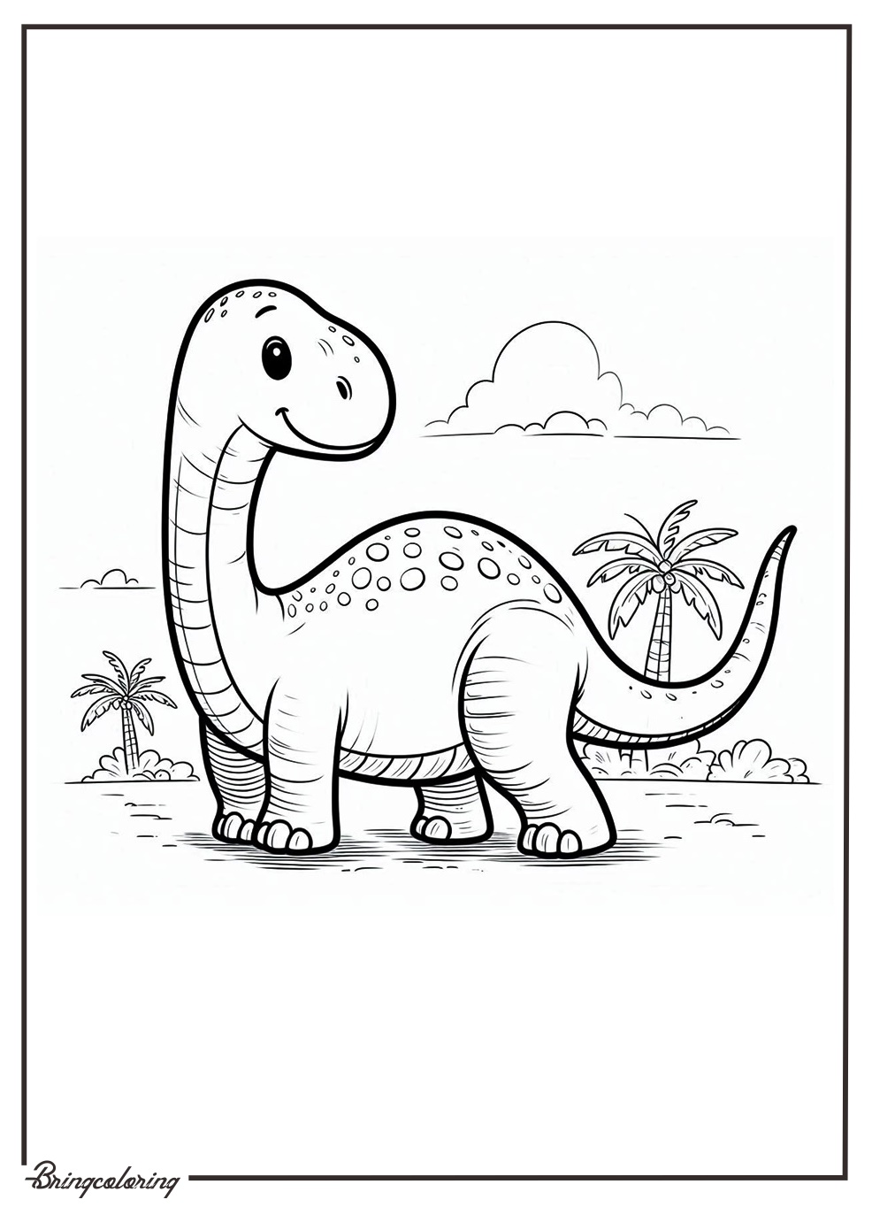 Brontosaurus Coloring Pages Known for Its Long Neck 1 Brontosaurus Coloring Page for Kids bringcoloring.com