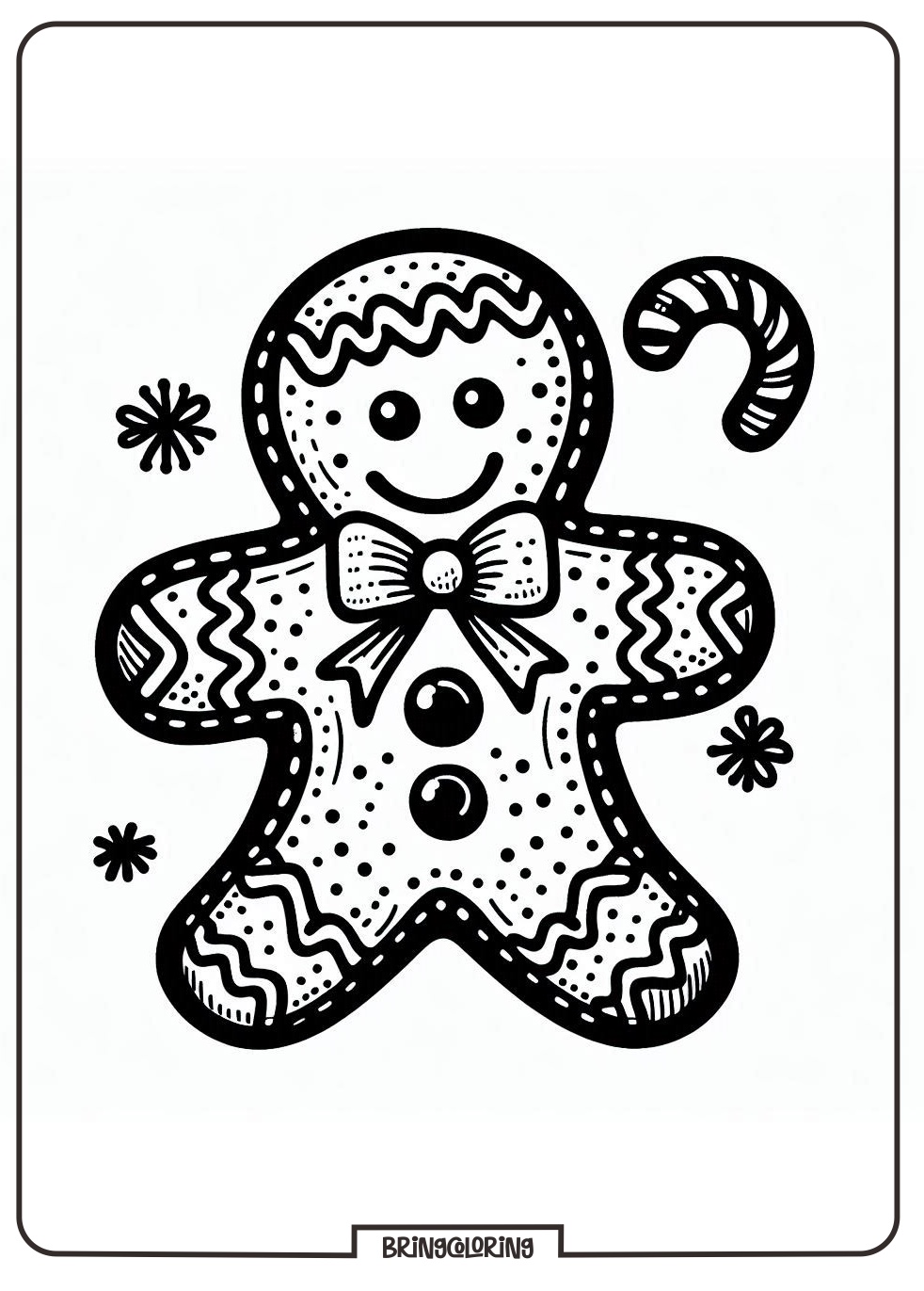 Christmas Gingerbread Coloring Pages for Kids 2 Christmas Gingerbread Coloring Page