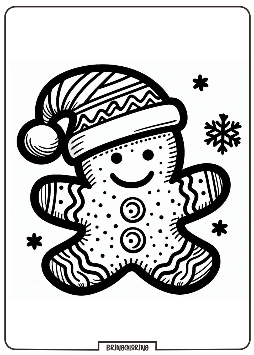 Christmas Gingerbread Coloring Pages for Kids 3 Christmas Gingerbread Coloring Pages