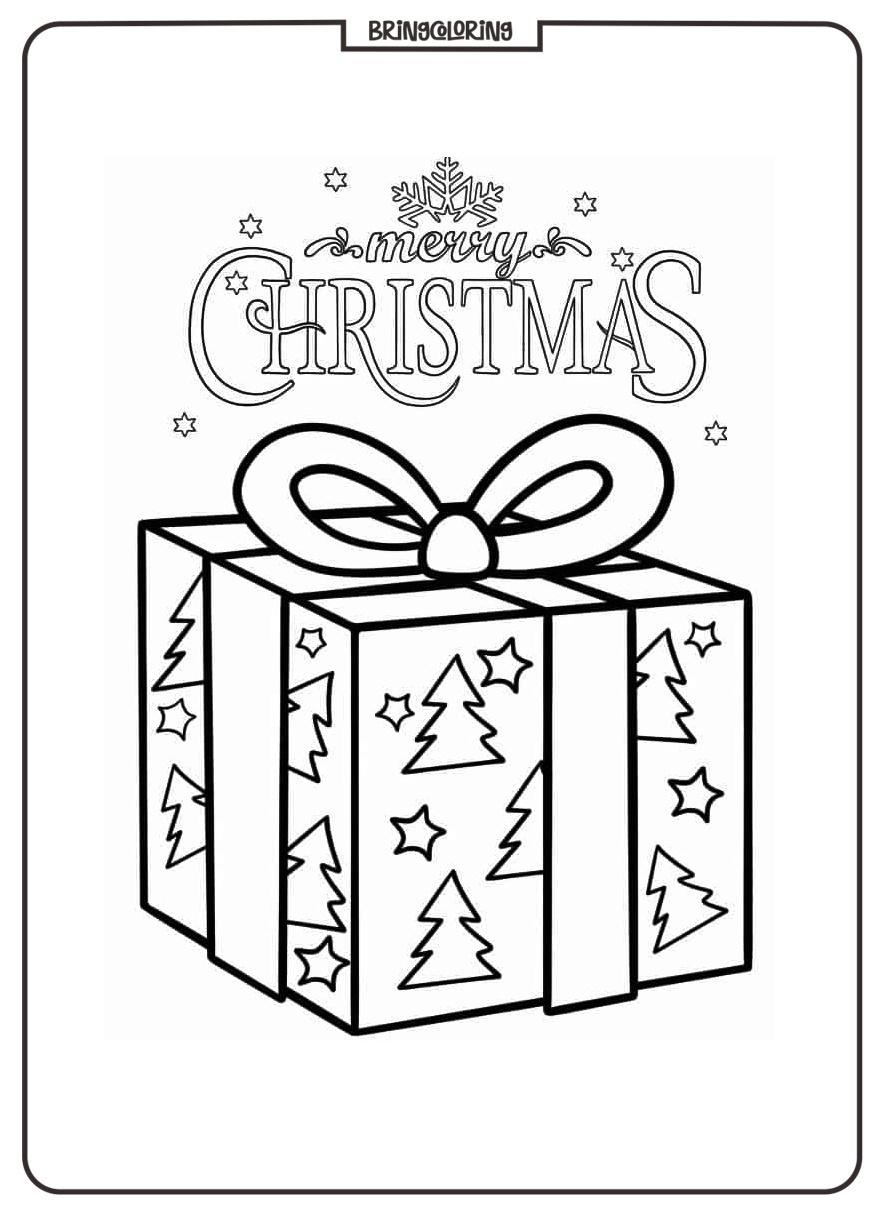 Welcome to the Christmas Present Coloring Pages for Kids 2 Christmas Present Coloring Online Page for Kids