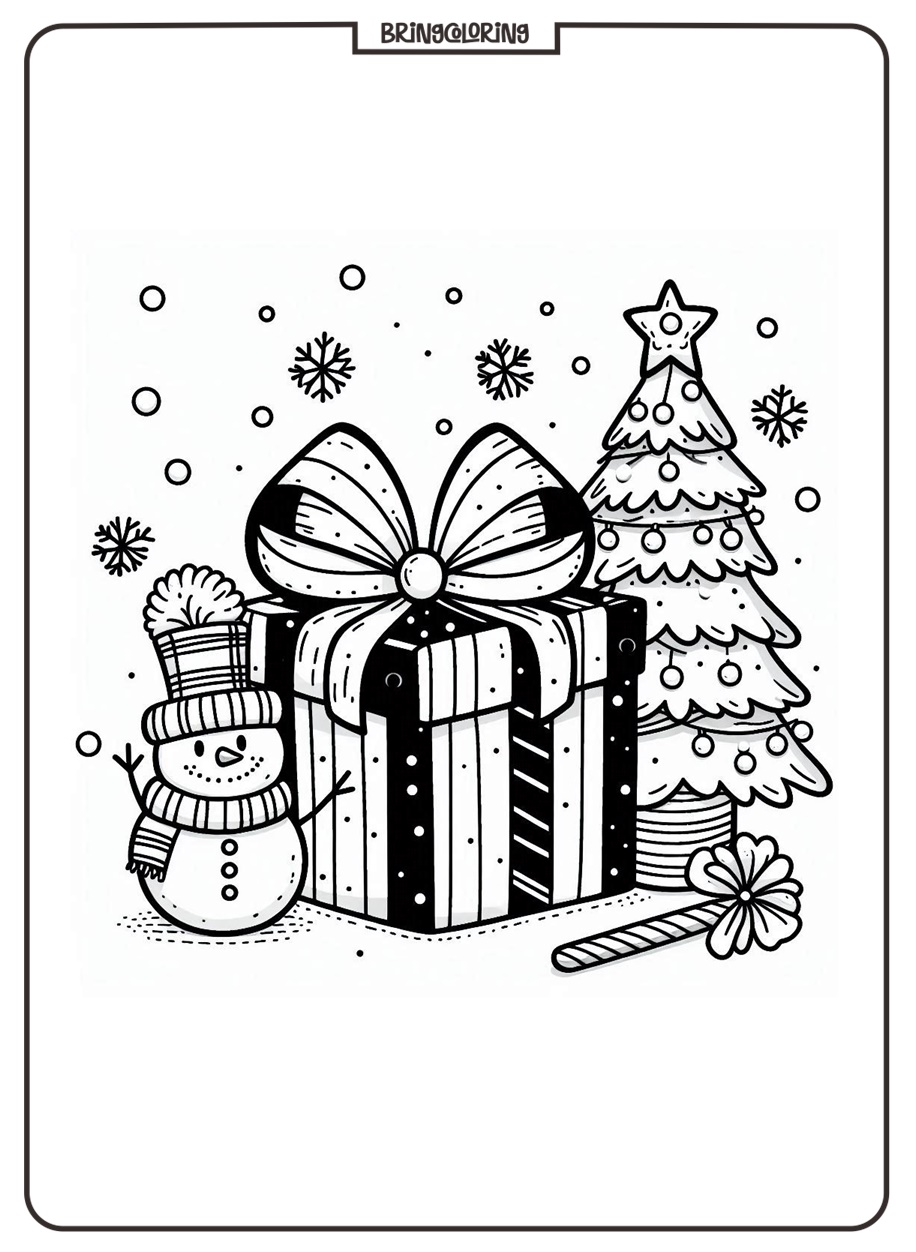 Welcome to the Christmas Present Coloring Pages for Kids 3 Christmas Present Coloring Online Pages