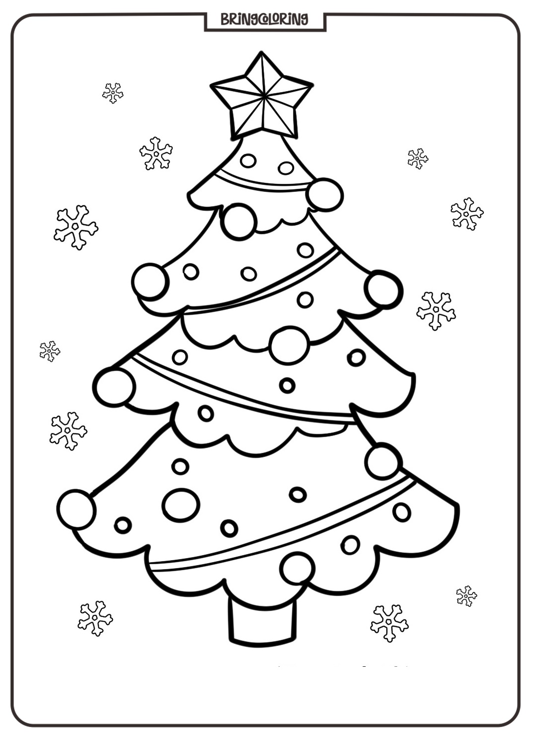 Christmas Tree Coloring Pages for kids 1 Christmas Tree Coloring Online Page