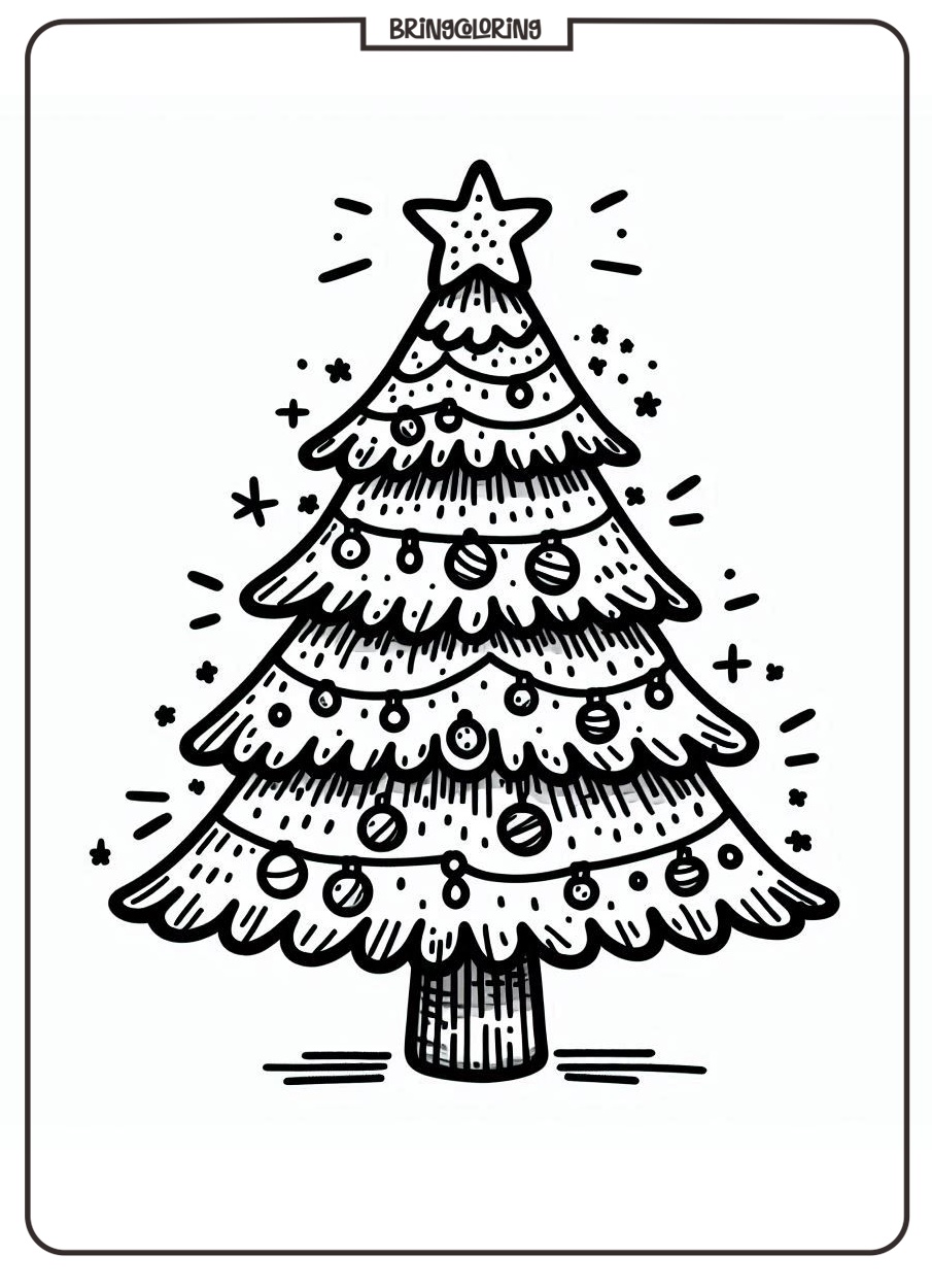 Christmas Tree Coloring Pages for kids 4 Christmas Tree Coloring Online Pages