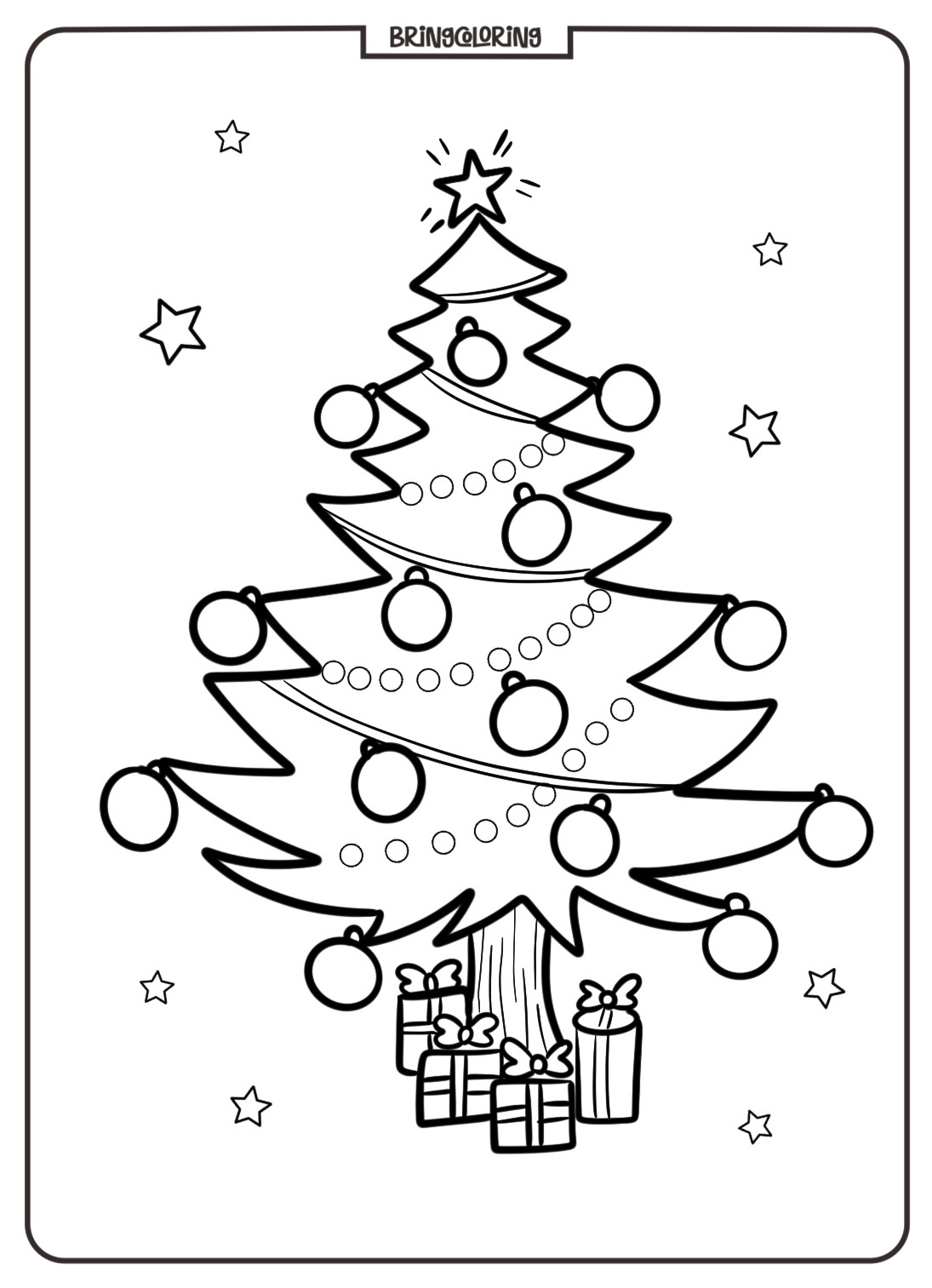 Christmas Tree Coloring Pages for kids 5 Christmas Tree Coloring Pages