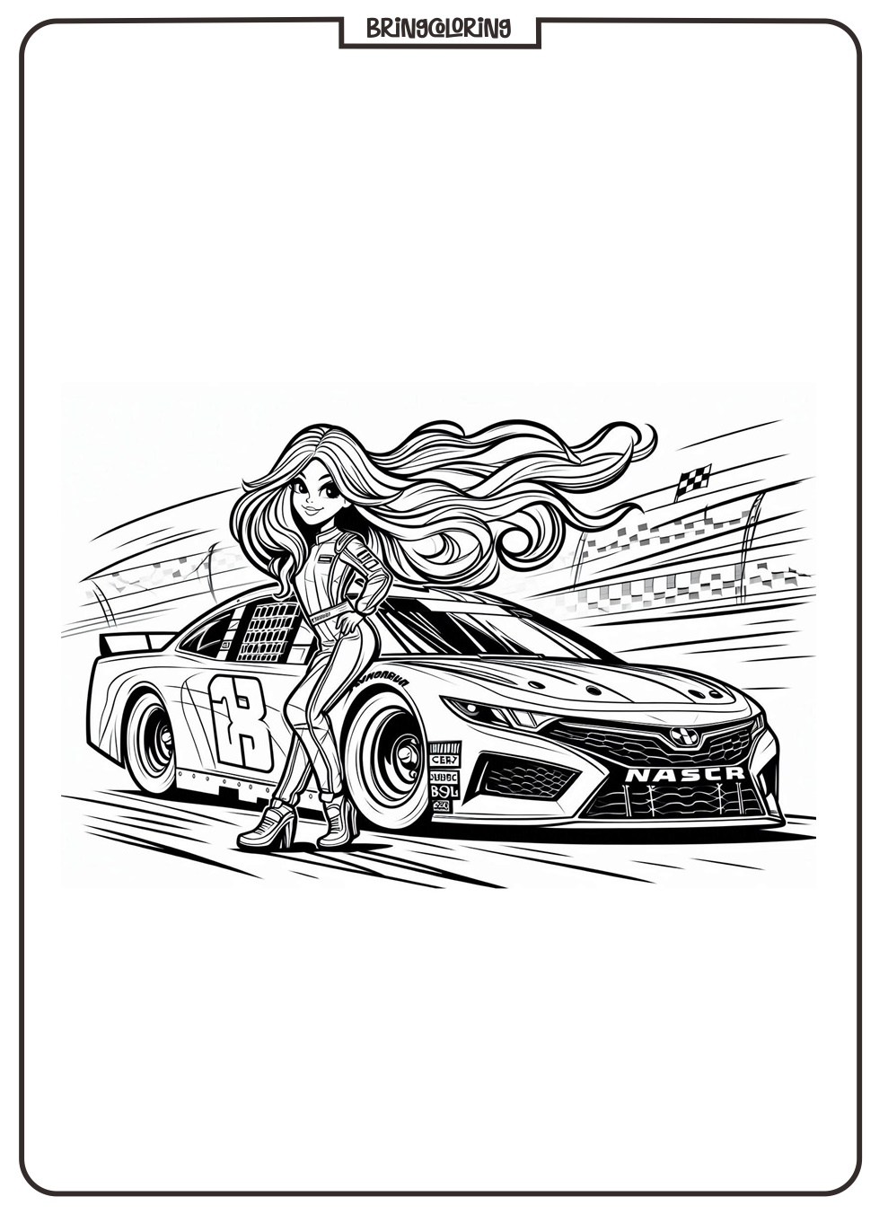 Coloring Online Pages Nascar