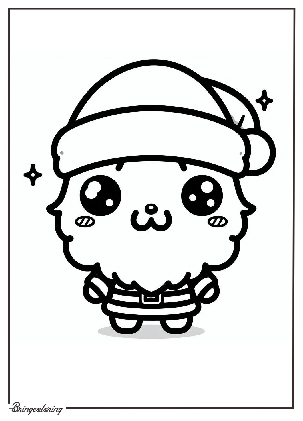 Welcome to our Cute Kawaii Christmas Coloring Pages for Kids! 4 Cute Kawaii Santa Christmas Coloring Pages