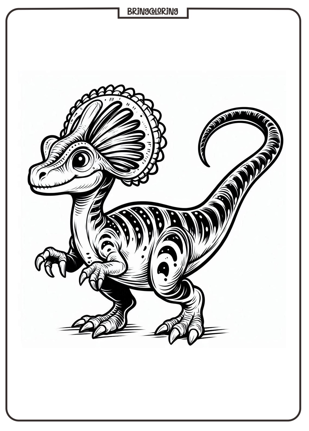 Dilophosaurus Coloring Pages Dinosaurs for Kid bringcoloring.com