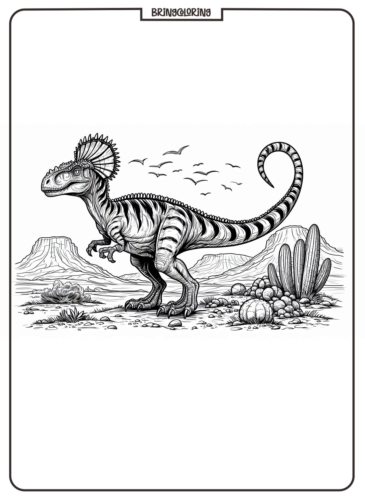Dilophosaurus Coloring Pages for Kid bringcoloring.com