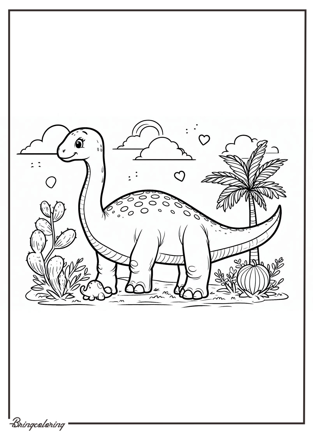Brontosaurus Coloring Pages Known for Its Long Neck 4 Easy Brontosaurus Coloring Page for Kid bringcoloring.com