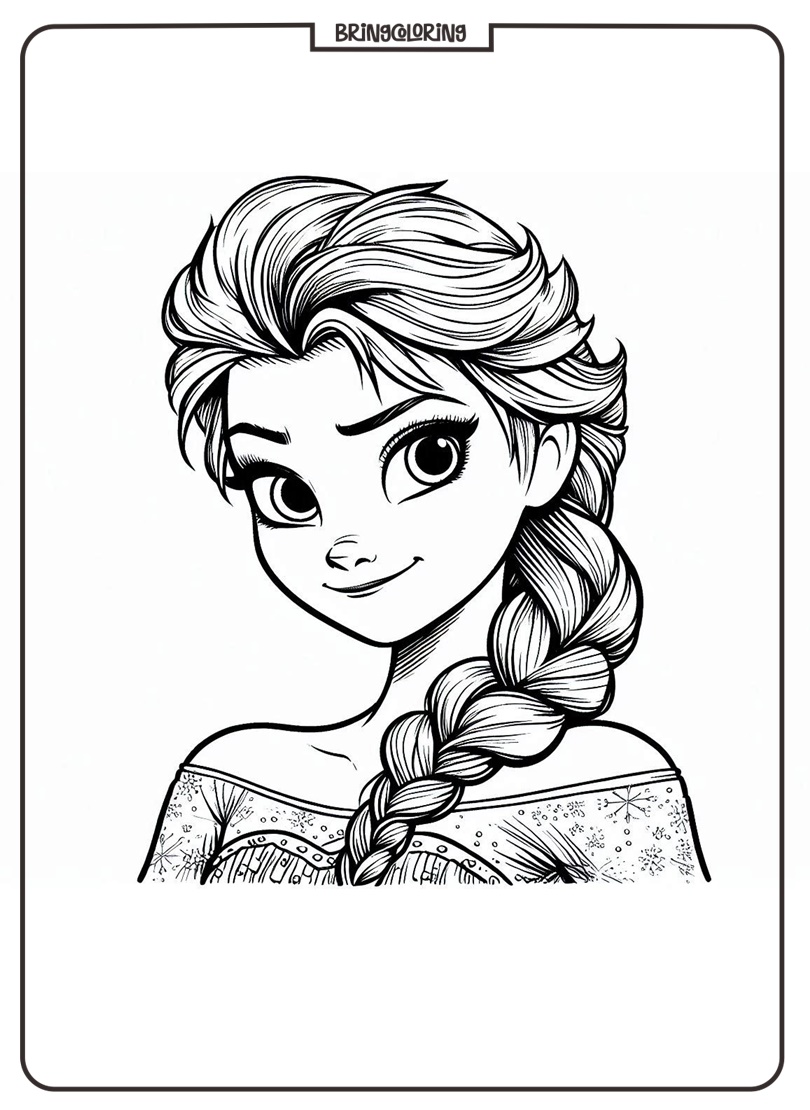 Elsa Frozen Coloring Page bringcoloring.com