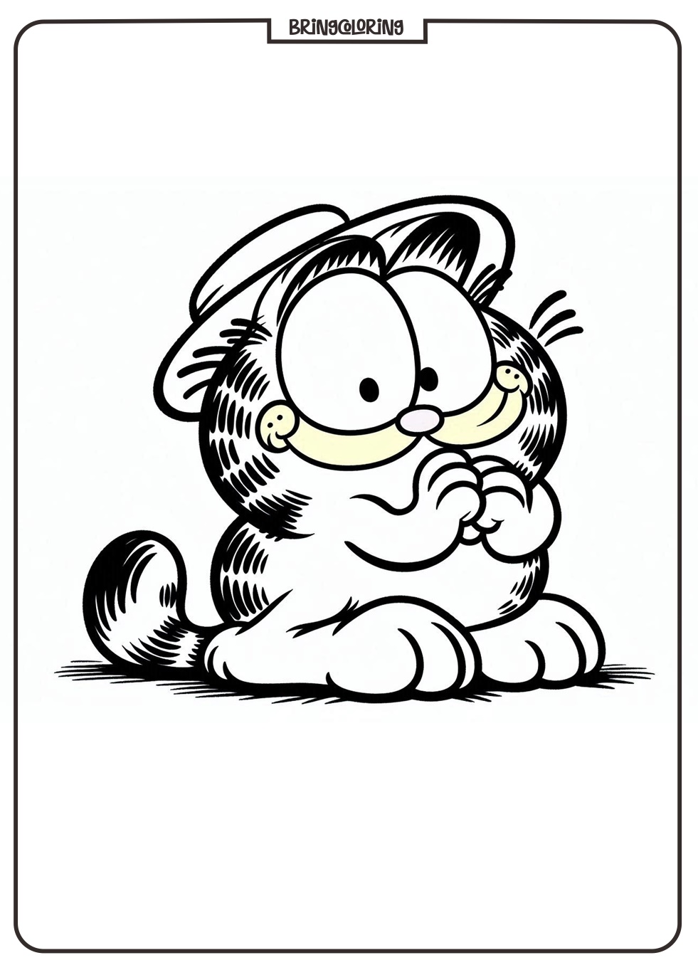 Have Fun Coloring Everyone’s Favorite Orange Garfiled Cat! 1 Garfield coloring online page bringcoloring.com