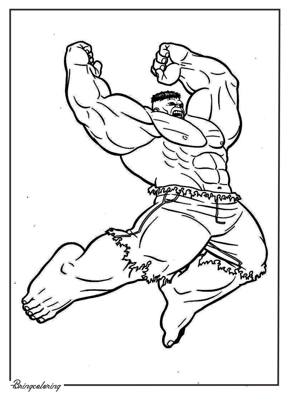 The Strongest Superhero in the World, Hulk Coloring Pages 2 Hulk in Action Coloring Online Pages for Kids