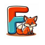 Image is Alphabet Letter F with Fox Coloring