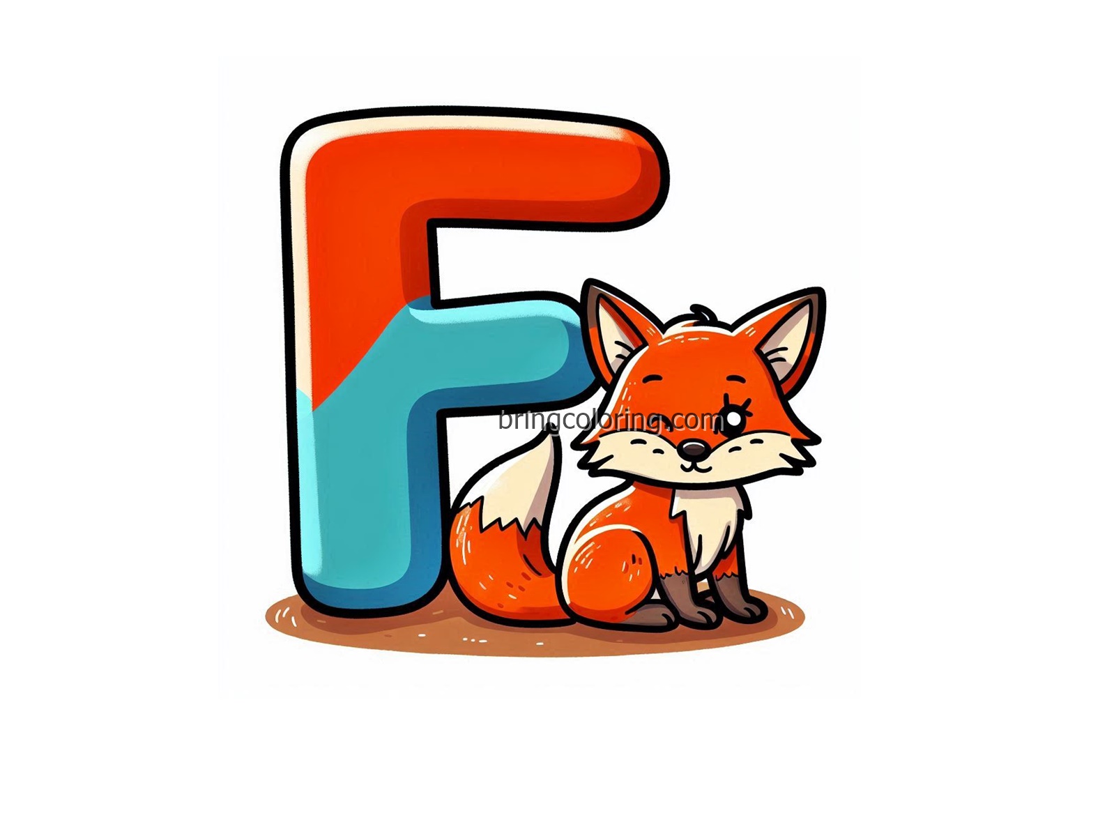 Alphabet Letter F with Fox Coloring Pages 4 Image is Alphabet Letter F with Fox Coloring
