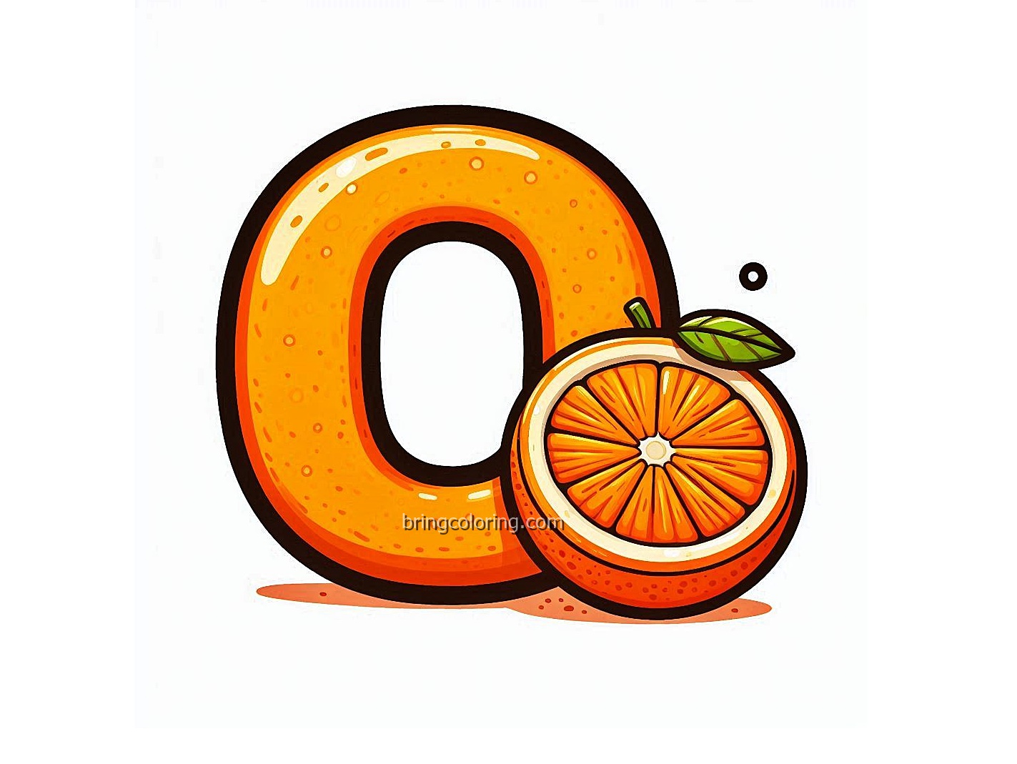 Alphabet Letter O with Oranges Coloring Pages 1 Image is Alphabet Letter O with Oranges Coloring - bringcoloring.com
