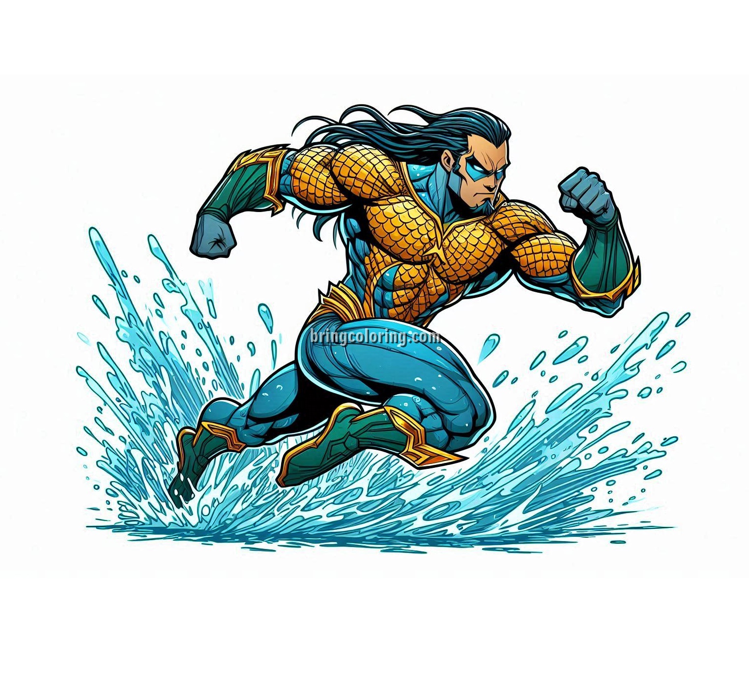 Get Ready to Dive Under the Sea with Aquaman Coloring Pages 5 Image of Aquaman Coloring Pages