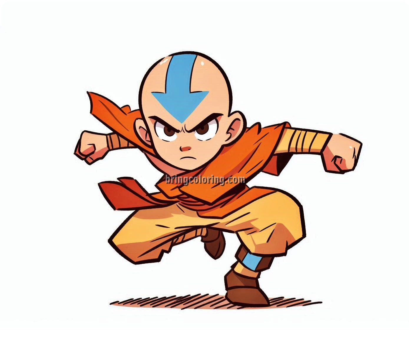 Aang from Avatar, The Last Airbender is a Brave and Fun Hero 4 Image of Avatar Aang Coloring