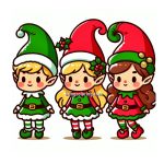 Image of Christmas Elves Coloring