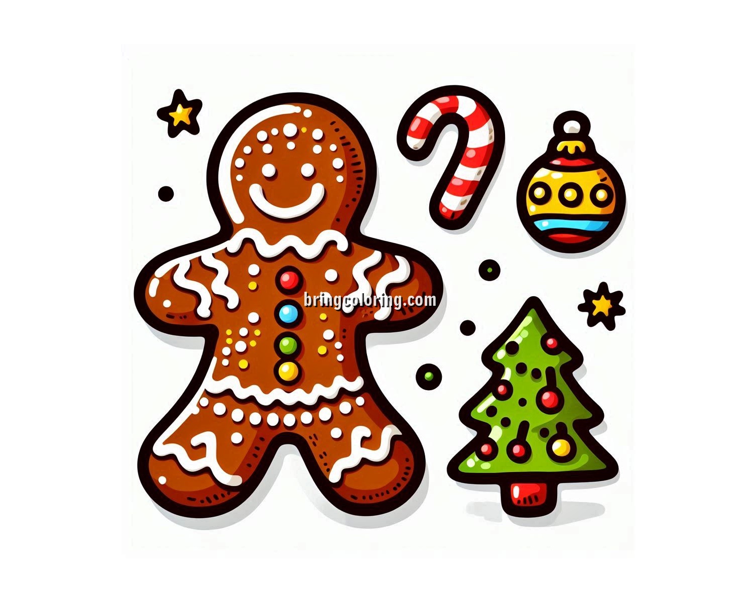 Christmas Gingerbread Coloring Pages for Kids 4 Image of Christmas Gingerbread Coloring