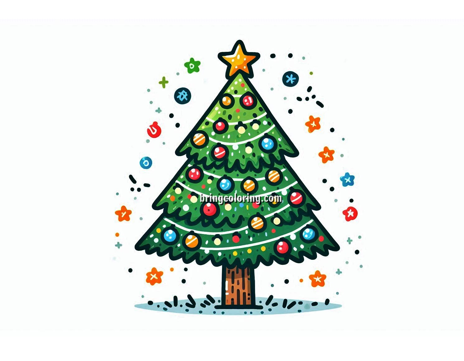 Christmas Tree Coloring Pages for kids 6 Image of Christmas Tree Coloring