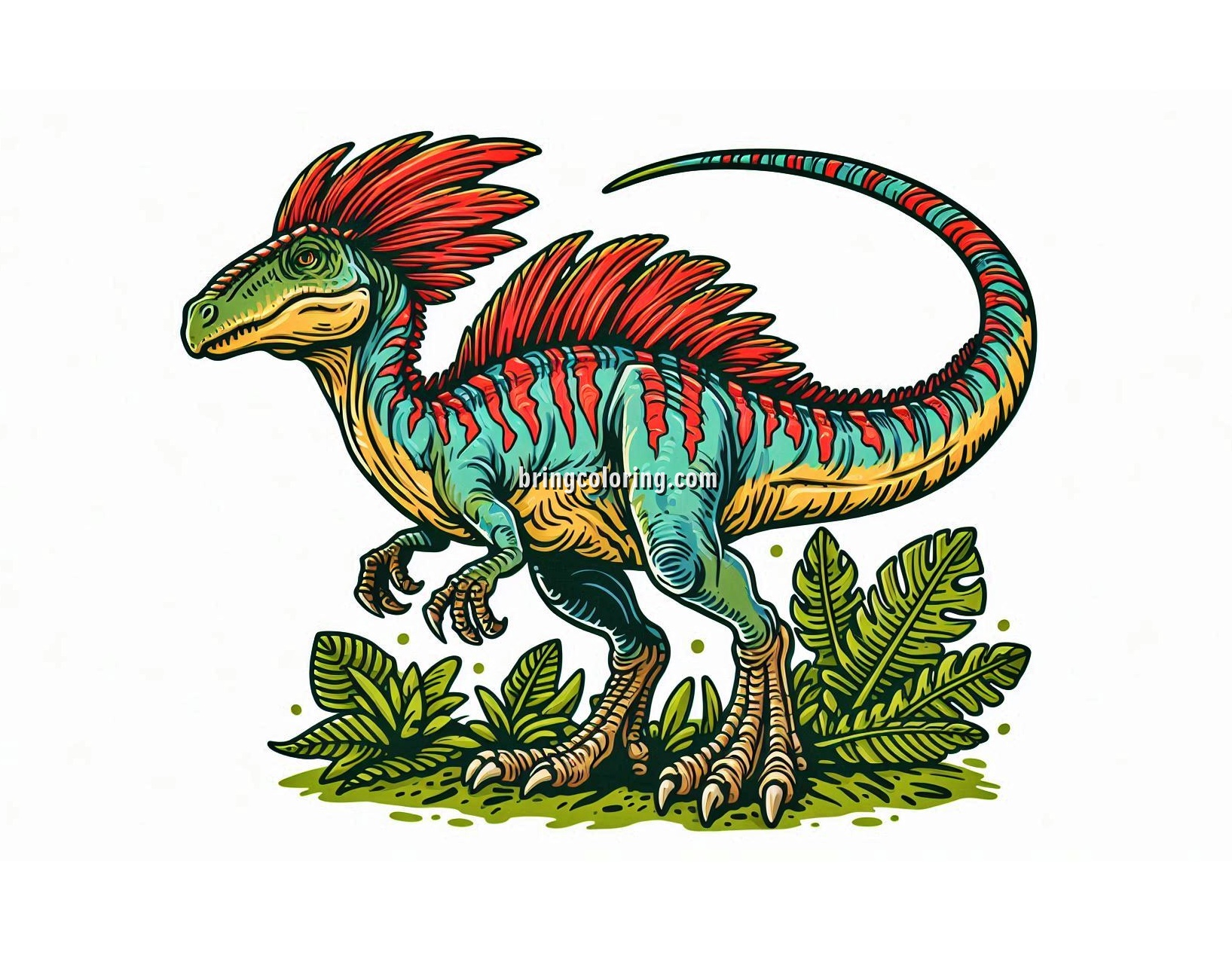 Image of Dilophosaurus Coloring Pages Dinosaurs
